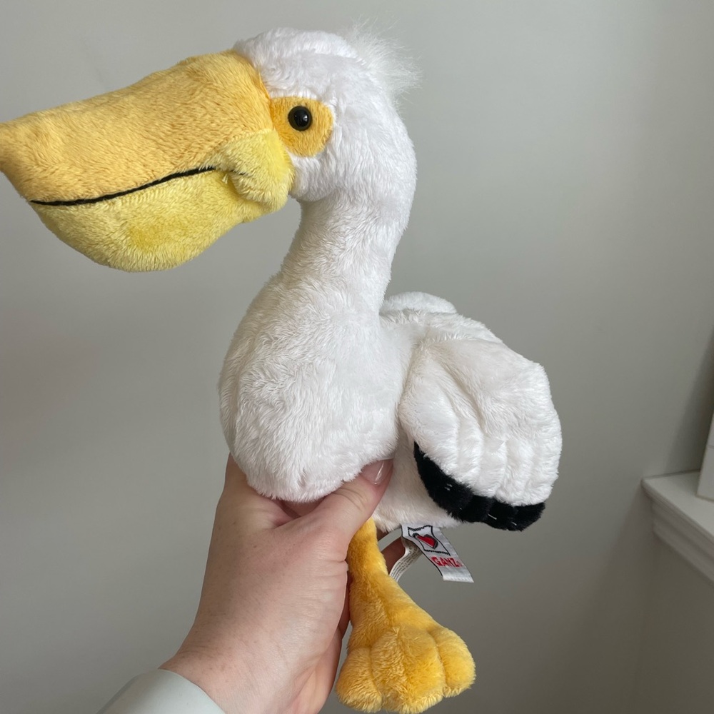 White and Yellow Plush Pelican Toy WEBKINZ